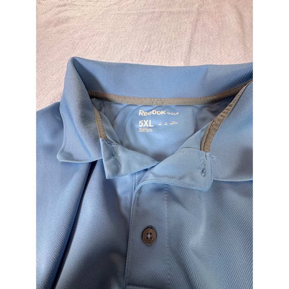 Reebok Golf‎ Mens 5XL Light Blue Short Sleeve Performance Polo Shirt Sportswear